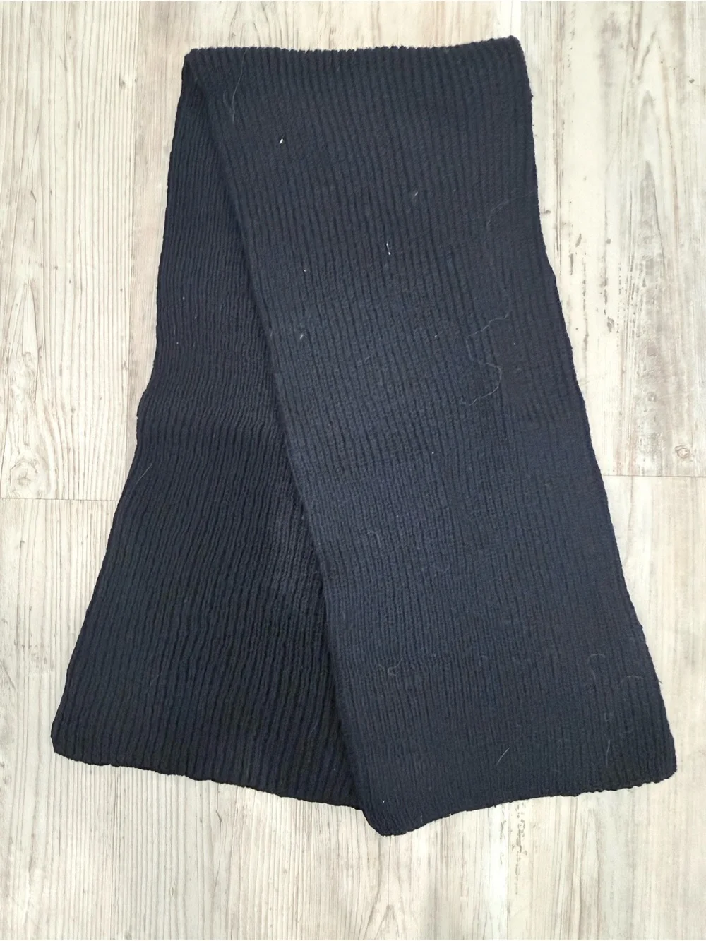 Men's Blue Wool Rib Knit Scarf - Contemporary Everyday Style